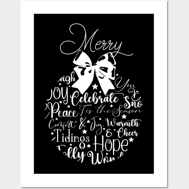 Merry Ornament in Light Font Wall Art by Wizardbird